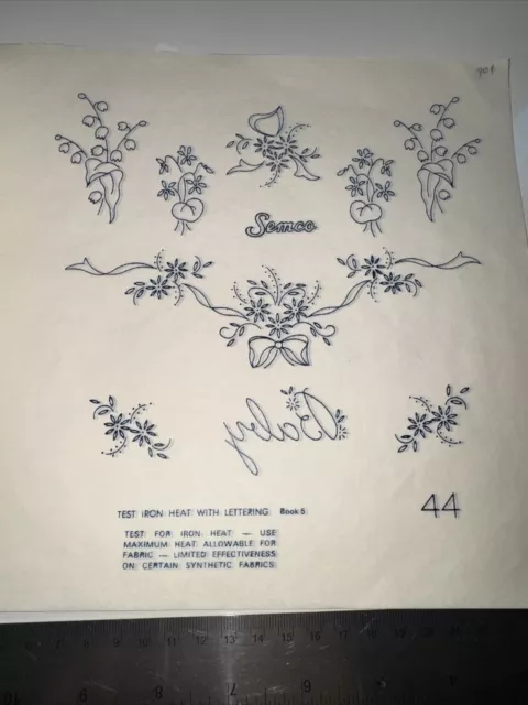 Semco c. 1970s Vintage Embroidery Transfer Booklet 18 pgs., S sprays VGC