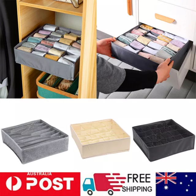 7-24 Grid Underwear Socks Storage Box Fold Bra Organizer Divider Closet Drawer