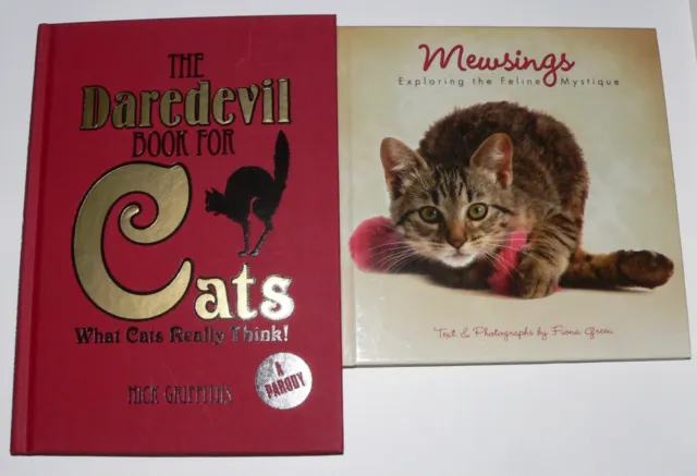 Mewsings (Green) & The Daredevil Book for Cats (Griffiths) Hardcover Never Read