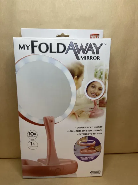 My Foldaway Mirror The Lighted, Double Sided Vanity Mirror 10x Magnification