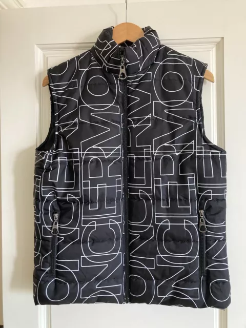 Moncler Women's Vest All Over Print Black /white Size Med