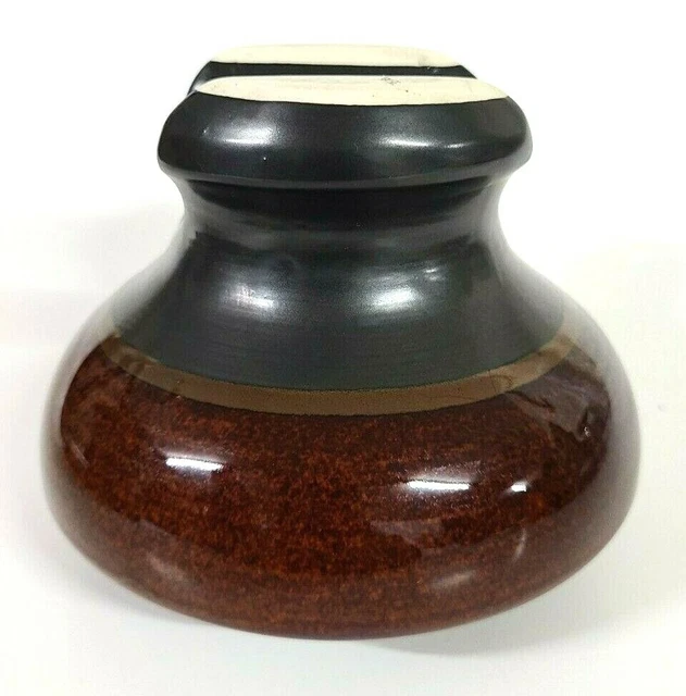 Vtg Large PINCO-7 2084-R High Voltage Ceramic Insulator Brown Porcelain (5.5") 4