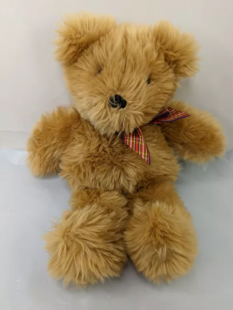 Kids Gifts Brown Bear Plush 12" Plaid Bow Stuffed Animal Toy