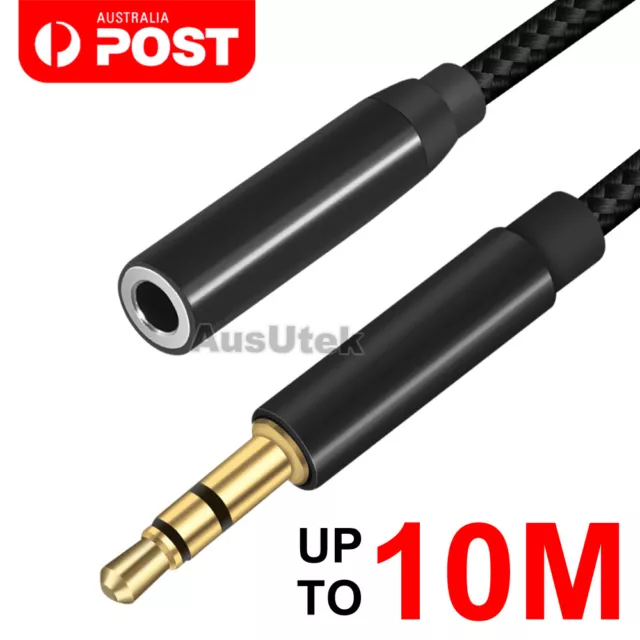 Male To Female 3.5mm AUX Audio iPod MP3 Headphone Stereo Extension Cable Cord