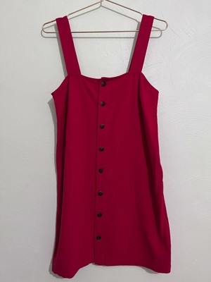 Urban Outfitters Cooperative Red Button Front Linen Blend Mini Dress Size Small
