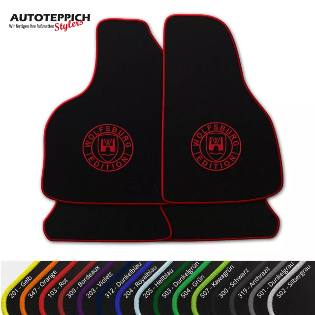 1A Fußmatten DRUCK WOB WOLFSBURG EDITION für VW Golf 2 II 19E Automatten GTI GTD