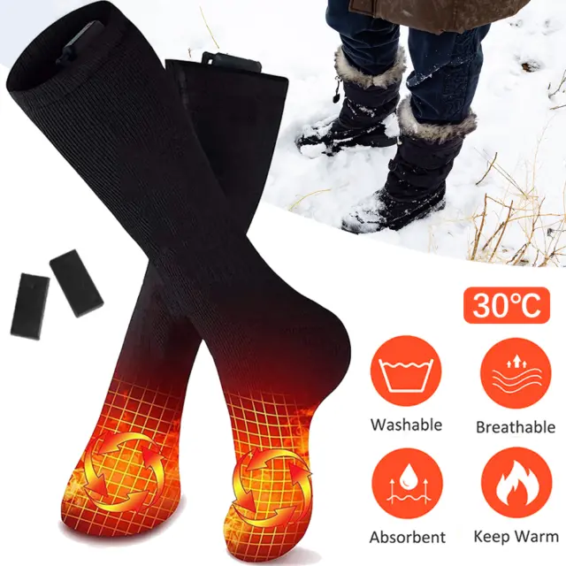 Adjustable Electric Heated Socks Boot Feet Warmer USB Rechargeable Warm Sock UK