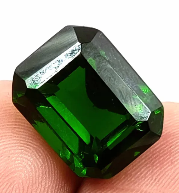 Green Garnet 11.45 Ct Natural Tsavorite Egl Certified Emerald Cut Loose Gemstone