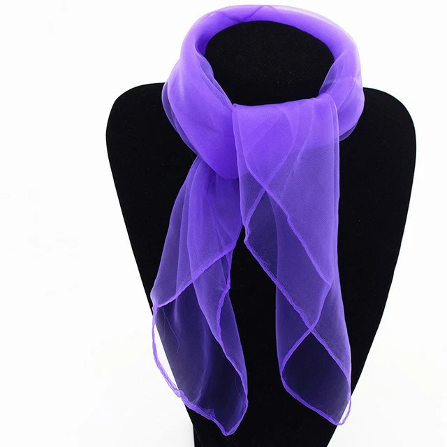 Women Scarf Fancy Chiffon Vintage Neck Wrap Hair Head Neck Tie Purple