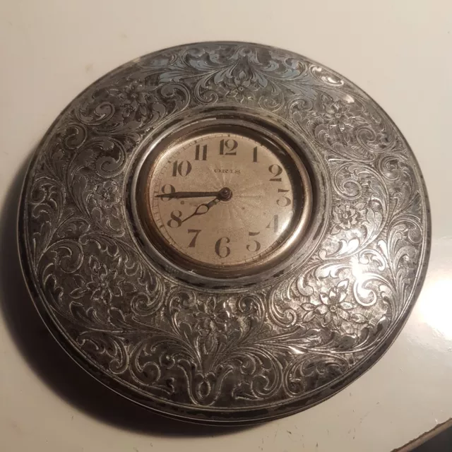 ANTICO OROLOGIO DA TAVOLO CON CORNICE CESELLATA marca ORIS