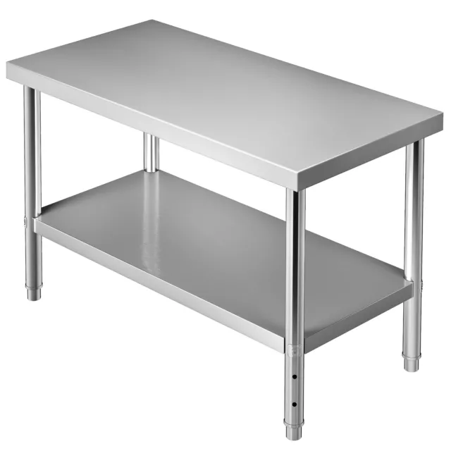 VEVOR 48" 60" 72" Kitchen Work Table Stainless Steel Commercial Food Prep Table