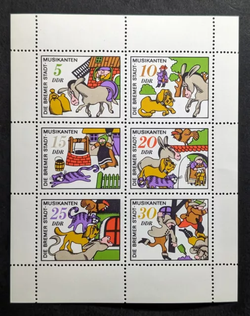 DDR 1971 Mi1717-22 Klb Bremer Stadtmusikanten Briefmarke Stamp Timbre Sello 👍