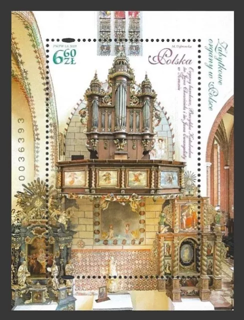 Polen Mi.Nr. Block 286** (2019) postfrisch/Kirchenorgeln (Toruń)