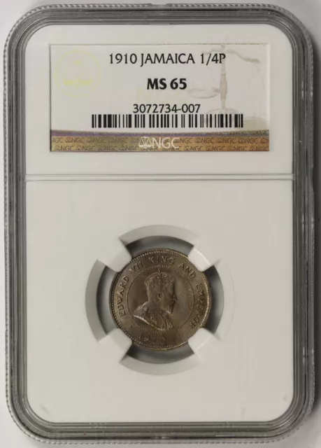 1910 Jamaica 1/4 Penny Farthing MS 65 NGC