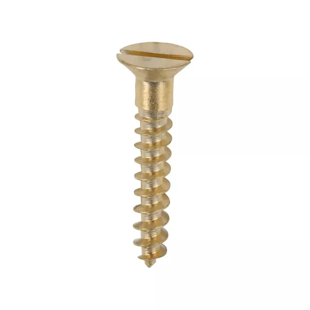 Solid Brass Screw Slotted Countersunk Wood Screws All Gauges & Sizes Quality