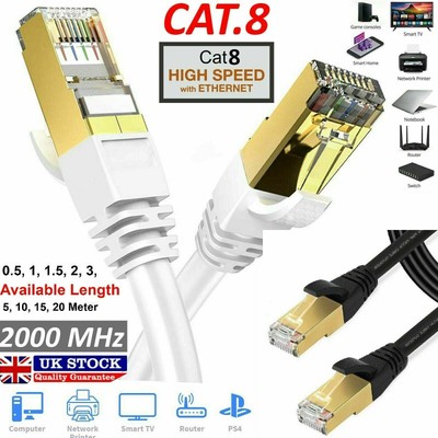 FLAT rete Ethernet RJ45 CAT7 Cavo Patch Lan-MODEM Gigabit Smart TV LOTTO 