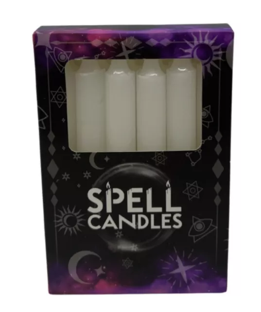 10cm Spell Candle Pack of 12 White. Other Colours Available