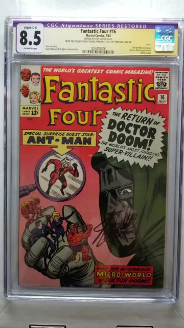 Fantastic Four #16 CGC 8.5 VF+ (Restored) Signed By Stan Lee  Antman Crossover