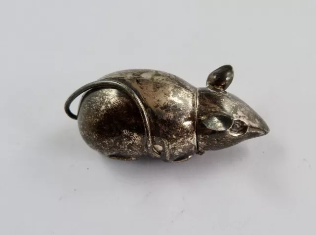 Novelty - Solid Silver - Mouse - Vesta Case/Match Safe - 33.4 Grams