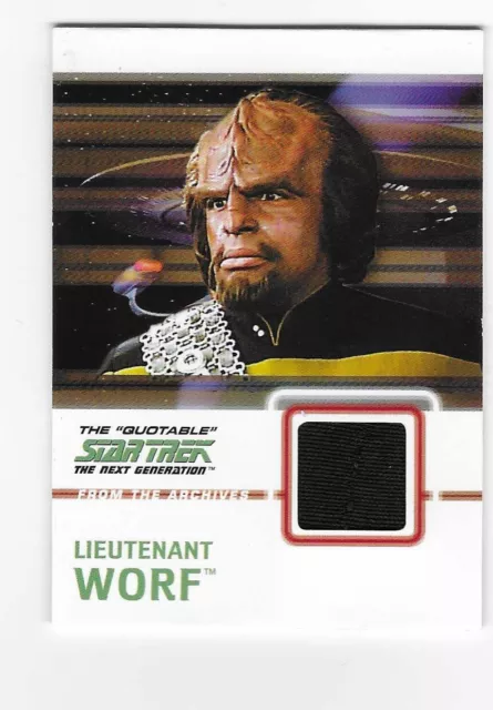 Quotable Star Trek TNG Lieutenant Worf. Costume Card C7