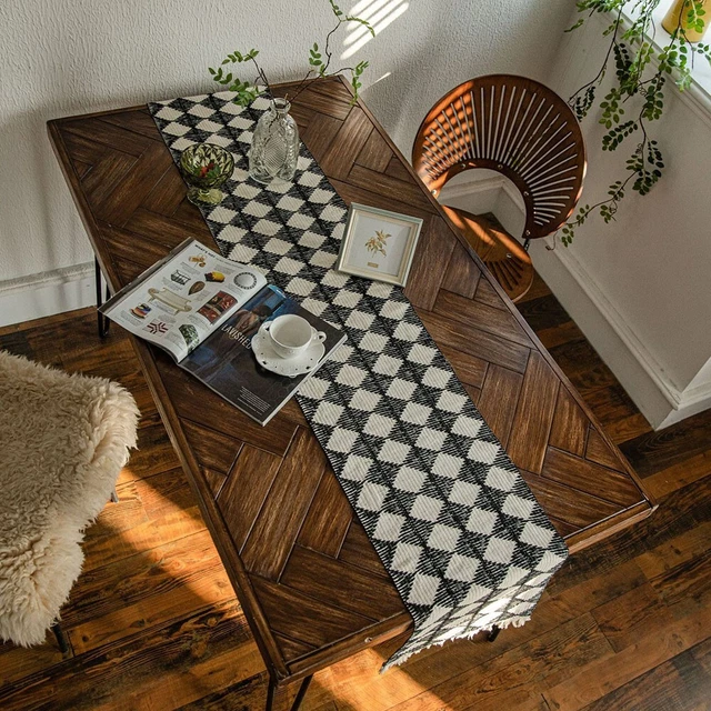 Chemin De Table Mexicain Amajoy 35x275 Cm – Coton Coloré Vintage Rayé, Décoration Fête Mariage Salle à Manger
