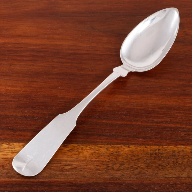 Mead & Adriance St. Louis, Mo. Coin Silver Serving Spoon Fiddle Tipped 1836-42