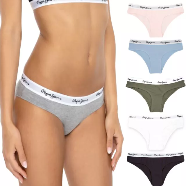 Pepe Jeans Womens Bikini Briefs Soft Cotton Ladies Panties 1X Stretch Underwear