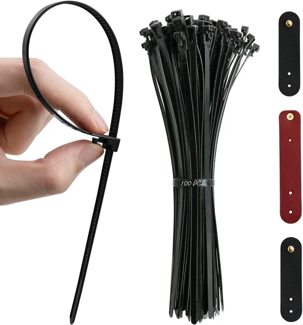 100 Pieces 12 inch Heavy Duty Releasable Reusable Cable Zip Ties Black
