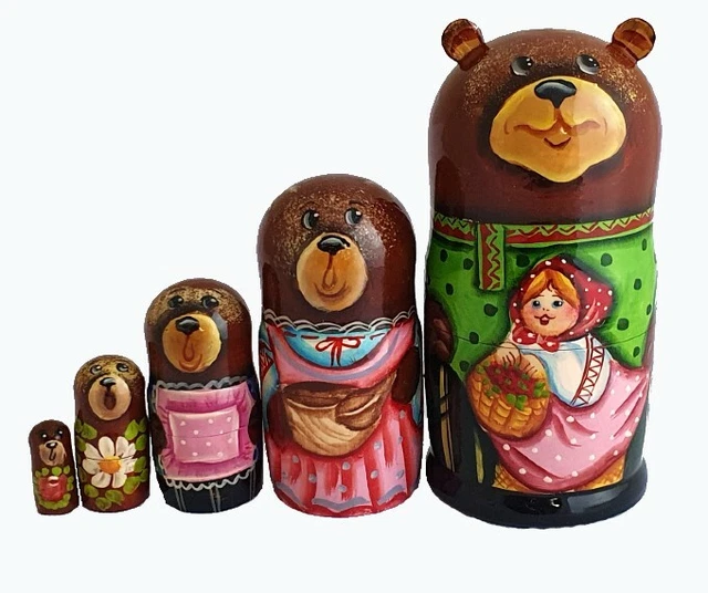 POUPÉES RUSSES MATRIOCHKA PEINTE A LA MAIN PAR SINITSINA - L'OURS