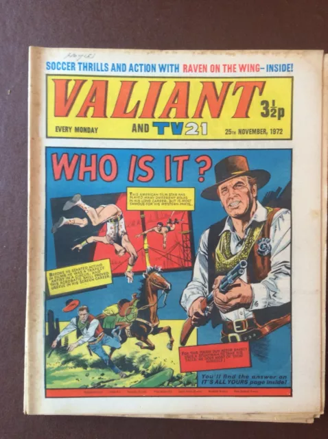 J1 Rare Comic Valiant And Tv21 1972 November 25th