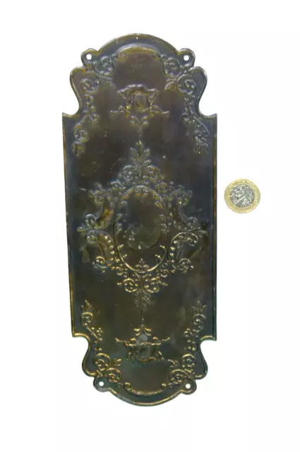 Antique Victorian Single Fancy Pressed Brass Door Finger Plate
