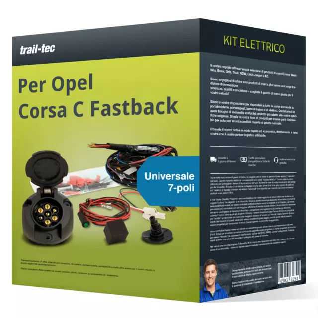 7 poli uni kit elettrico per OPEL Corsa C Fastback Tipo F08/F68 trail-tec Nuovo