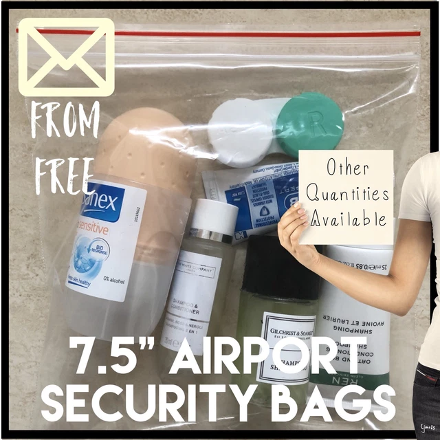 10 AIRPORT SECURITY Hand Luggage Liquid Resealable Plastic Flight