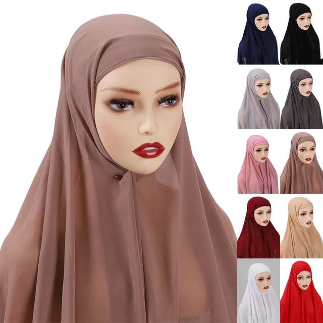FOULARD HIJAB EN mousseline de soie perle la mode bandeau enveloppement t te EUR 10,61 PicClick FR