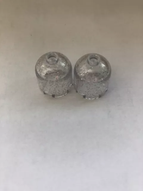 Lego Ersatzteil 41067 (2 Stück) Hauben Glitter transparent-Clear mit Dome Top