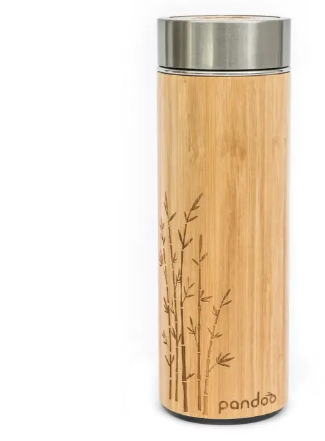 Pandoo Thermoflasche mit Teesieb, Bambus, 480ml