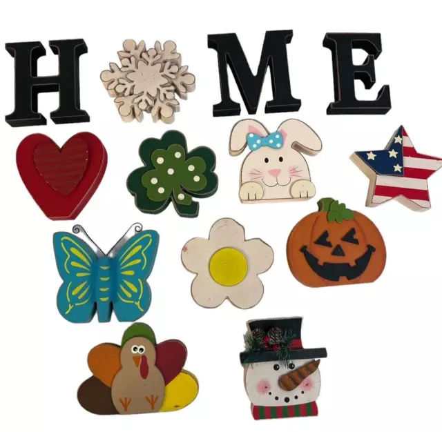 Tabletop Home Sign Seasonal Letters 13pc Changeable Design Holiday Display