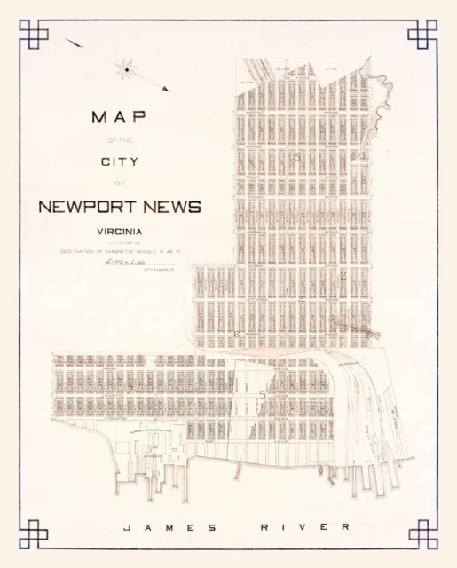 Newport News Virginia - Fitchett 1910 - 23.00 x 28.56