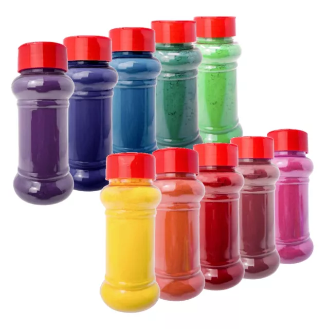 10x Rangoli Colours Powder Bottles Diwali Indian Rangoli Art Colours Decor 250g