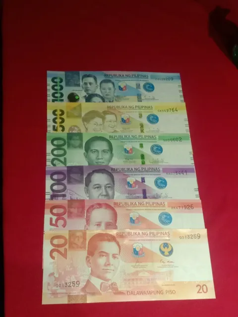 PHILIPPINES SET 6 AU 20 50 - 1000 Pesos 2014-2015 P 206 207 222 209 210 211  $66.89 - PicClick