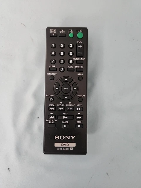 Genuine Sony DVD Remote Control RMT-D197A Tested and Works