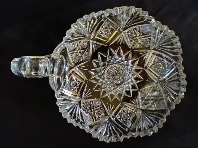 Antique ABP American Brilliant Period Cut Glass 6" Nappy w/ Handle Low Bowl