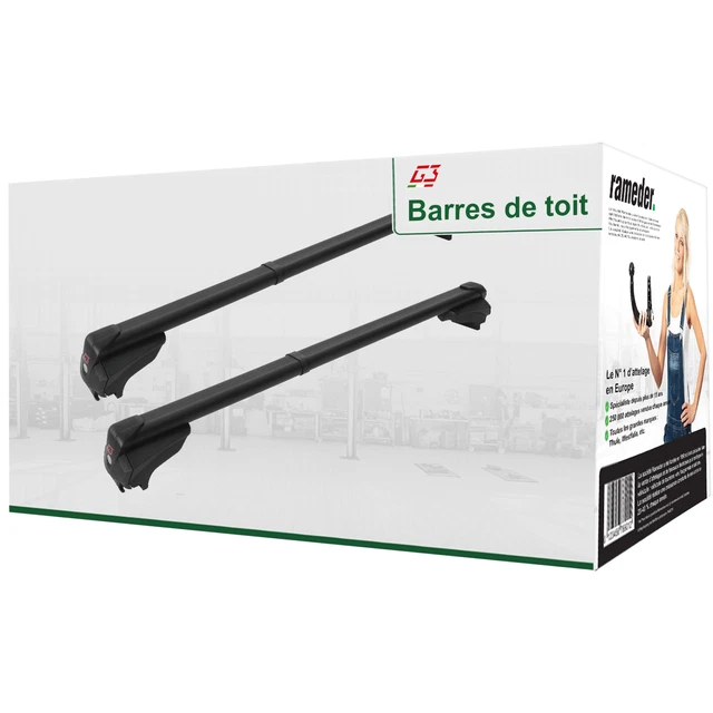Barres De Toit Menabo Tema Pour Peugeot 107, Citroën C1, Toyota Aygo, Yaris - Charge Max 75 Kg, Acier Ovale Noir