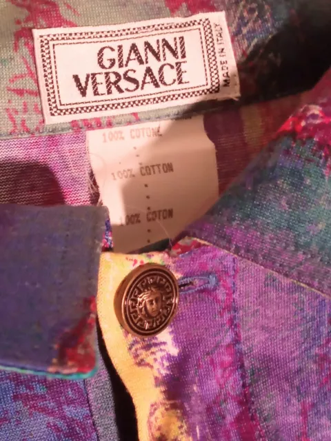 Gianni Versace Vintage 1990s Polo Long Sleeve Unworn Cotton NOS Shirt