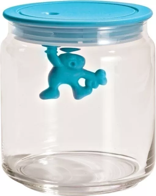 Alessi AMDR04 B Gianni Kitchen Container  Jar with Hermetic Lid, 70cl Turquoise