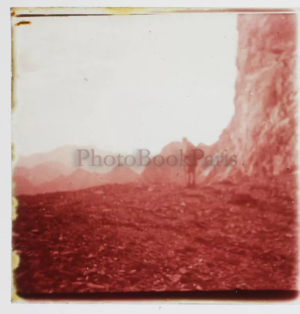 Le col du Vallier Montagne 1927 France Photo Stereo Plaque de verre Vintage