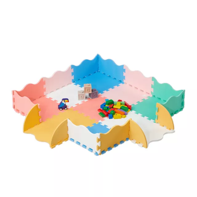 Puzzlematte mit Rand Baby Krabbelmatte Babymatte Kinder Spielmatte Spielteppich
