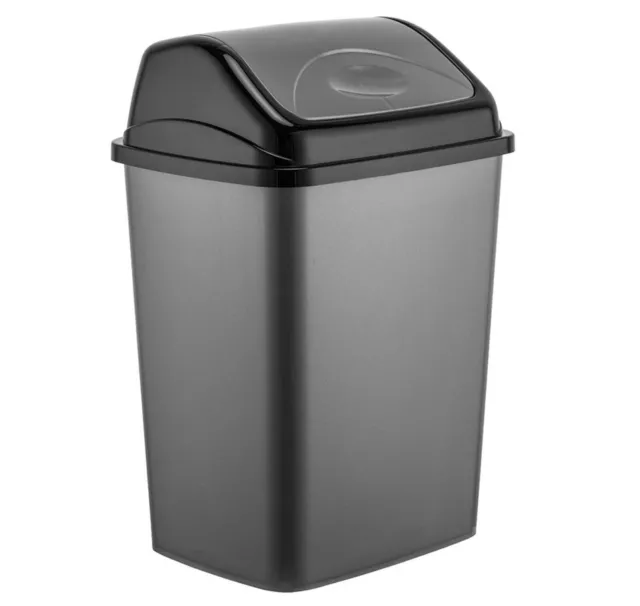 Plastic Swing Top Bin 7.5L, 16L, 27L, 50L Waste Rubbish Dust Home Kitchen Office