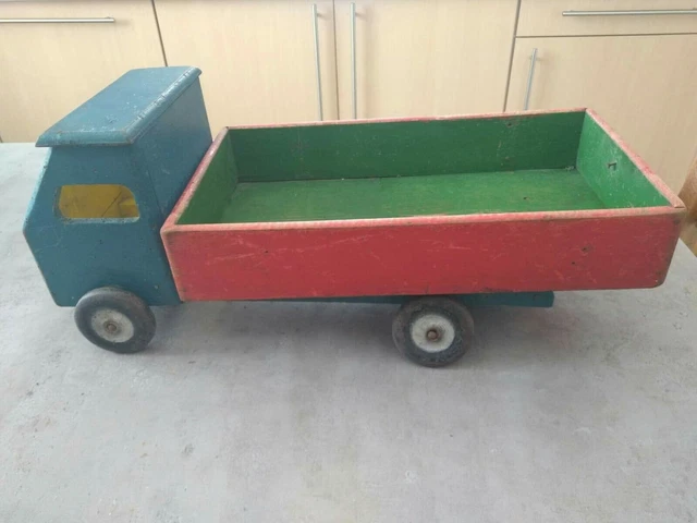 Jouet En Bois DEJOU - Voiture Et Caravane - 42 Cm - Fabrication Française