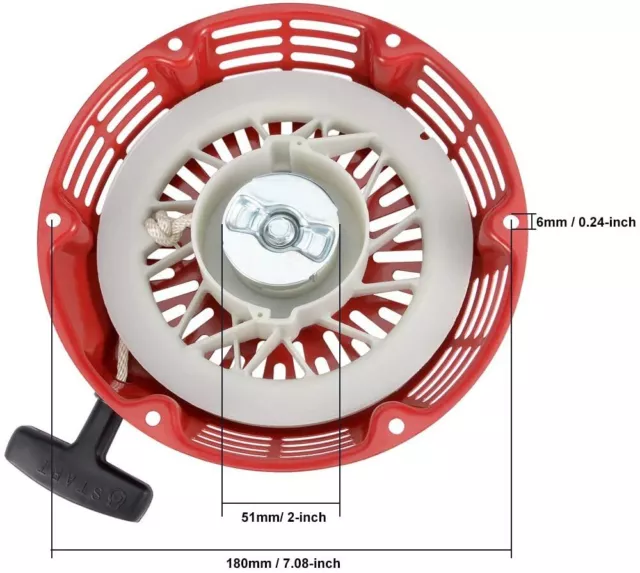 RECOIL PULL STARTER ASSEMBLY Compatible With HONDA GX240 GX270 8HP 9HP 173F